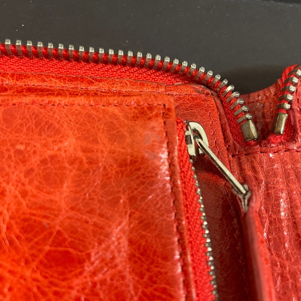 Balenciaga Red Leather Continental Zip Around Wallet - EUC - Picture 4 of 10
